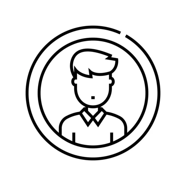 Profil anställd linje ikon, begrepp tecken, kontur vektor illustration, linjär symbol. — Stock vektor