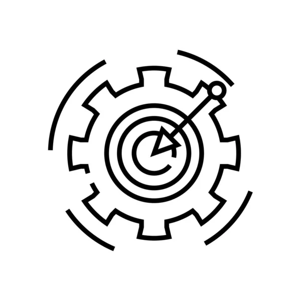 Icona della linea di destinazione produttiva, segno concettuale, illustrazione vettoriale del contorno, simbolo lineare . — Vettoriale Stock