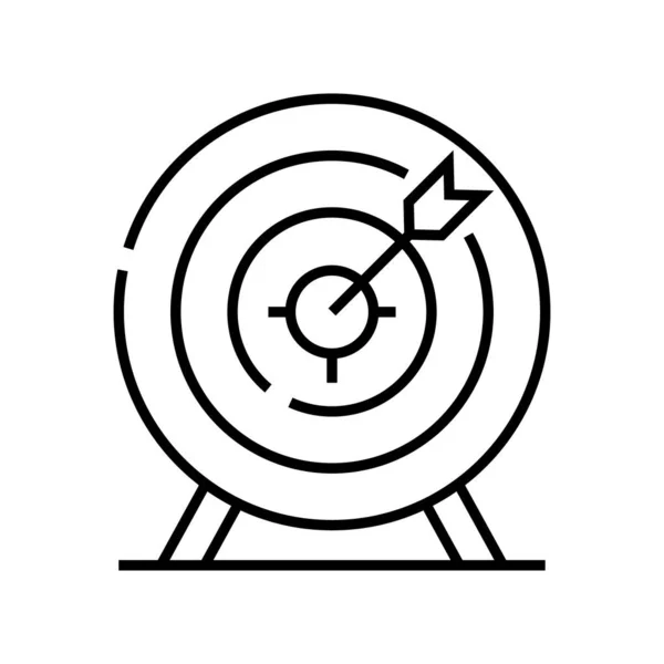 Encontrar um ícone de linha de meta, sinal de conceito, ilustração vetorial de contorno, símbolo linear . —  Vetores de Stock