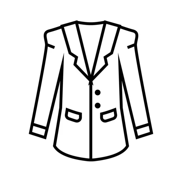 Ofis ceketi çizgisi simgesi, kavram işareti, taslak vektör çizimi, doğrusal sembol. — Stok Vektör