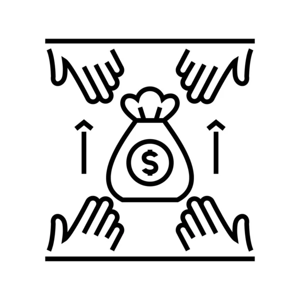 Icône de ligne de dispositif monétaire, signe de concept, illustration vectorielle de contour, symbole linéaire . — Image vectorielle