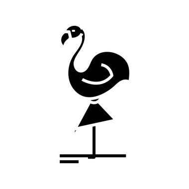 Balıkçıl simgesi, konsept illüstrasyon, vektör düz sembol, kabartma işareti.