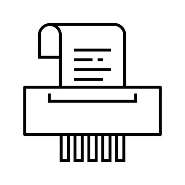 Shredder line icon, concept sign, outline vector illustration, linear symbol. — 스톡 벡터