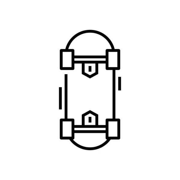 Icône de ligne de planche à roulettes, signe conceptuel, illustration vectorielle de contour, symbole linéaire . — Image vectorielle