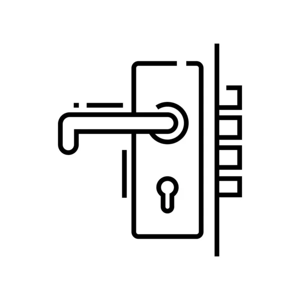 Icono de línea de bloqueo de la habitación, signo de concepto, ilustración de vectores de contorno, símbolo lineal . — Archivo Imágenes Vectoriales