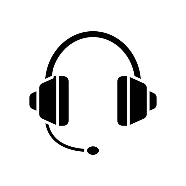 Headphones black icon, concept illustration, vector flat symbol, glyph sign. — Stock Vector