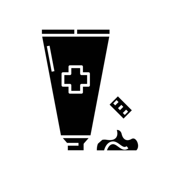 Hilfreiches cremeschwarzes Symbol, Konzeptillustration, Vektor-Flachsymbol, Glyphen-Zeichen. — Stockvektor