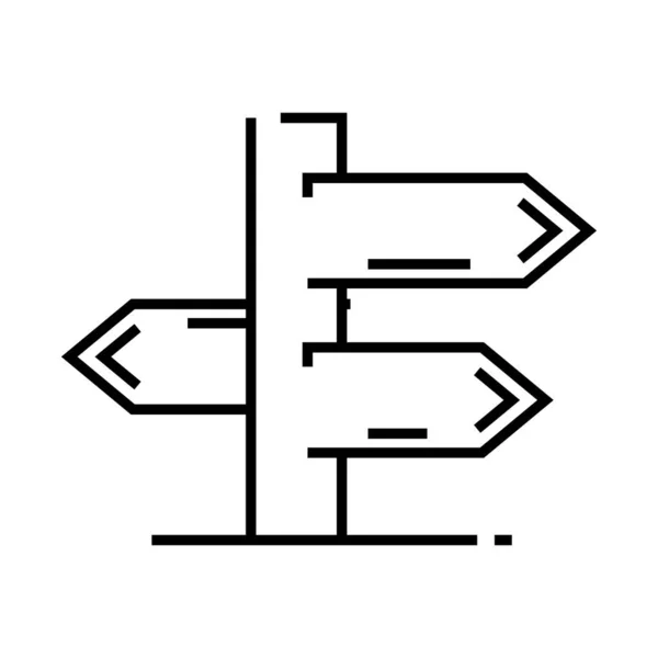 Icono de línea de señalización, signo de concepto, ilustración de vectores de contorno, símbolo lineal . — Archivo Imágenes Vectoriales