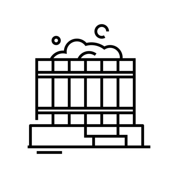 Icône de ligne de sauna, signe conceptuel, illustration vectorielle de contour, symbole linéaire . — Image vectorielle