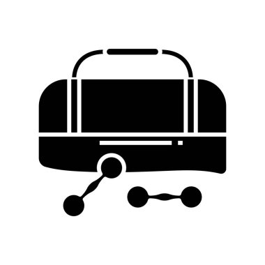 Gym dumbbells black icon, concept illustration, vector flat symbol, glyph sign.