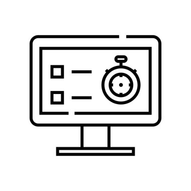 Safe data line icon, concept sign, outline vector illustration, linear symbol.