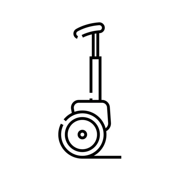 Scooter conduisant l'icône de ligne, signe de concept, illustration vectorielle de contour, symbole linéaire . — Image vectorielle