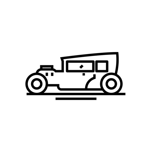 Retro car line icon, concept sign, outline vector illustration, linear symbol. — Stockvektor