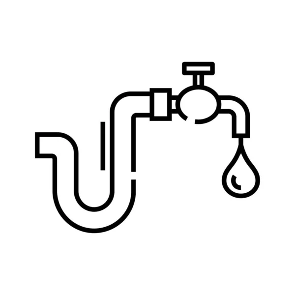 Icône de ligne d'engénération sanitaire, signe conceptuel, illustration vectorielle de contour, symbole linéaire . — Image vectorielle