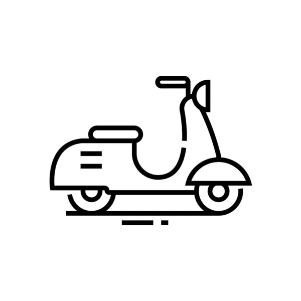 Icône de ligne de scooter, signe de concept, illustration vectorielle de contour, symbole linéaire . — Image vectorielle