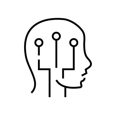 Smart chip line icon, concept sign, outline vector illustration, linear symbol.