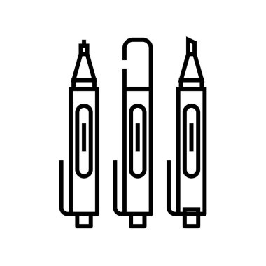 Sketching pens line icon, concept sign, outline vector illustration, linear symbol.