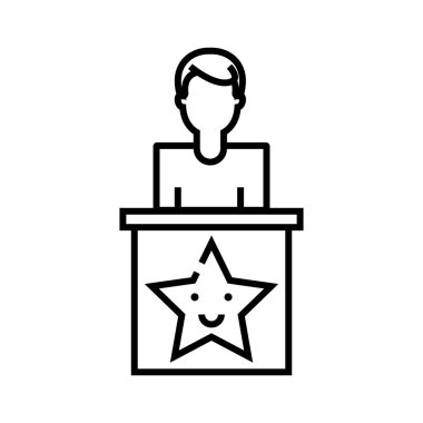 Significant speech line icon, concept sign, outline vector illustration, linear symbol.