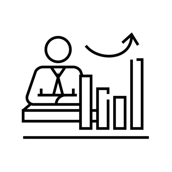 Ícone de linha potencial ascendente, signo conceitual, ilustração vetorial de contorno, símbolo linear . —  Vetores de Stock