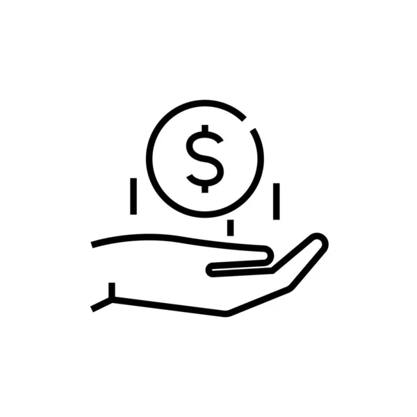 Salaries line icon, concept sign, outline vector illustration, linear symbol. — ストックベクタ