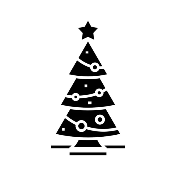 Holiday tree black icon, concept illustration, vector flat symbol, glyph sign. — 스톡 벡터