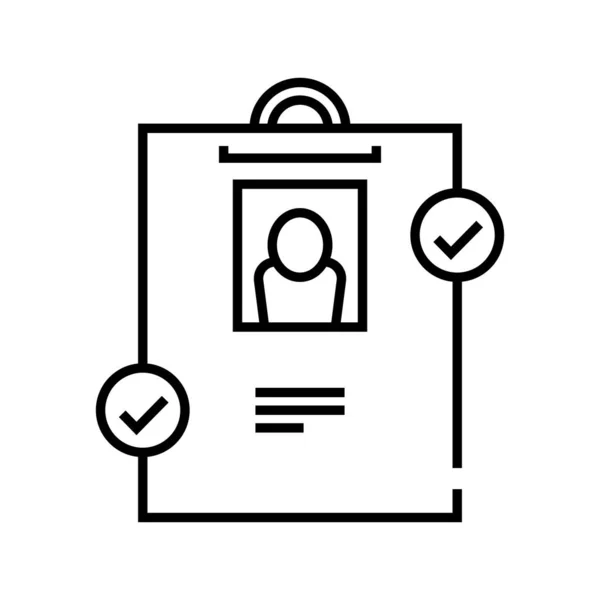 Resume data line icon, concept sign, outline vector illustration, linear symbol. — Stockvector