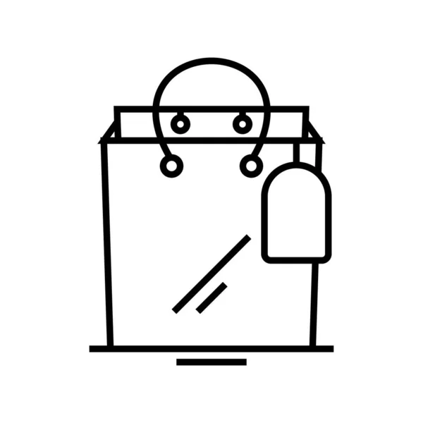 Shop bag line icon, concept sign, outline vector illustration, linear symbol. — Stok Vektör