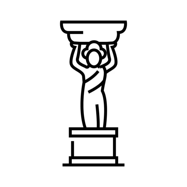 Petite icône de ligne de statue, signe conceptuel, illustration vectorielle de contour, symbole linéaire . — Image vectorielle