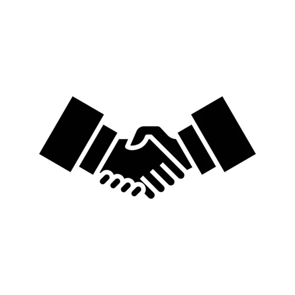 Handshake black icon, concept illustration, vector flat symbol, glyph sign. — Stok Vektör
