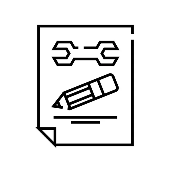 Settings report line icon, concept sign, outline vector illustration, linear symbol. — 스톡 벡터