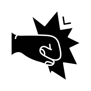 Hit black icon, concept illustration, vector flat symbol, glyph sign.