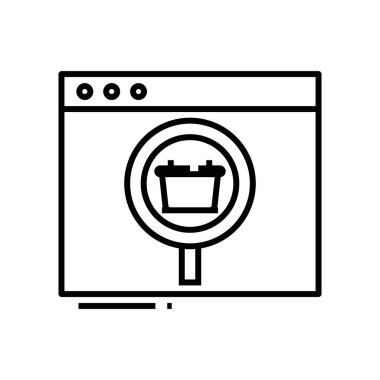 Searching goods line icon, concept sign, outline vector illustration, linear symbol.