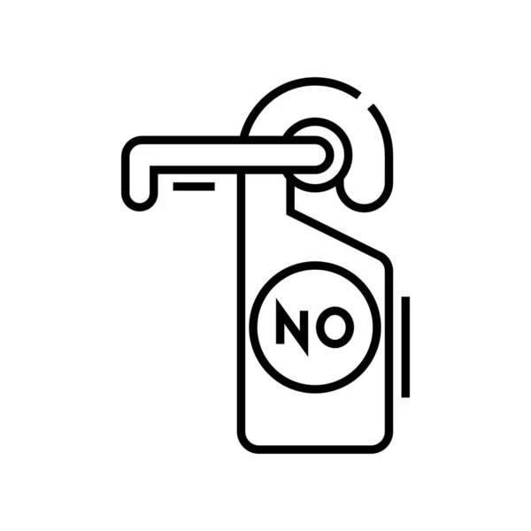 Room key line icon, concept sign, outline vector illustration, linear symbol. — Stok Vektör