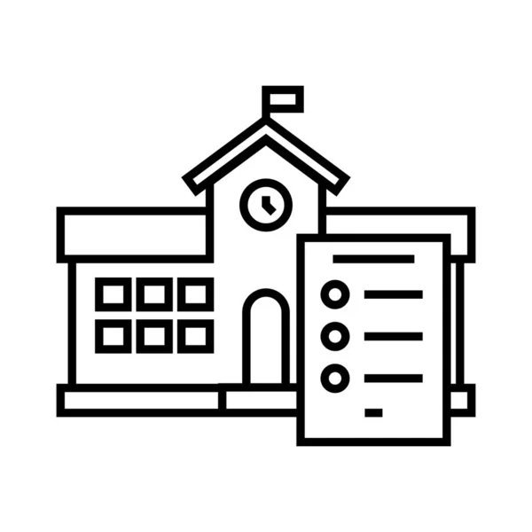 School list line icon, concept sign, outline vector illustration, linear symbol. — Stockvektor
