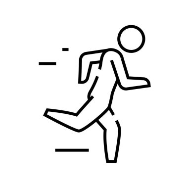 Running man line icon, concept sign, outline vector illustration, linear symbol.