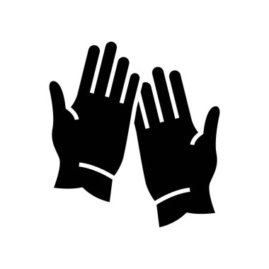Gloves black icon, concept illustration, vector flat symbol, glyph sign.