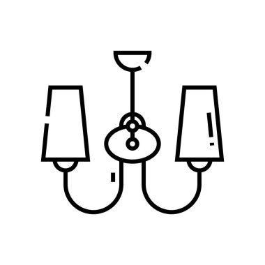 Room lighting line icon, concept sign, outline vector illustration, linear symbol.