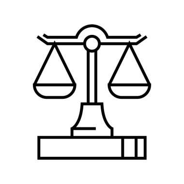 Set of scales line icon, concept sign, outline vector illustration, linear symbol.