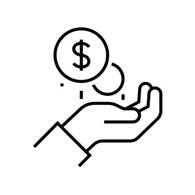 Salary line icon, concept sign, outline vector illustration, linear symbol.