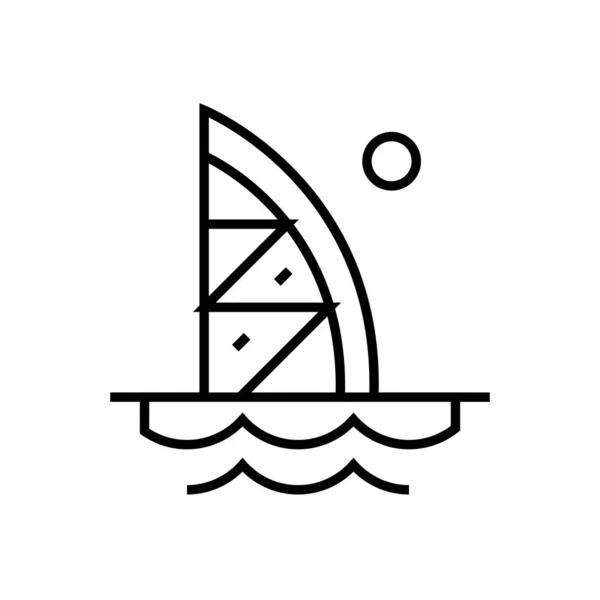 Sailing line icon, concept sign, outline vector illustration, linear symbol. — ストックベクタ