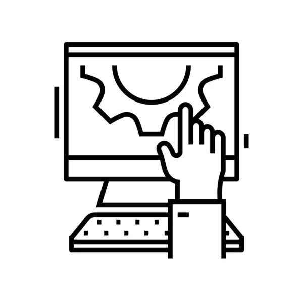 Settings illustration line icon, concept sign, outline vector illustration, linear symbol. — 스톡 벡터