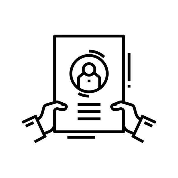 Resume line icon, concept sign, outline vector illustration, linear symbol. — Wektor stockowy