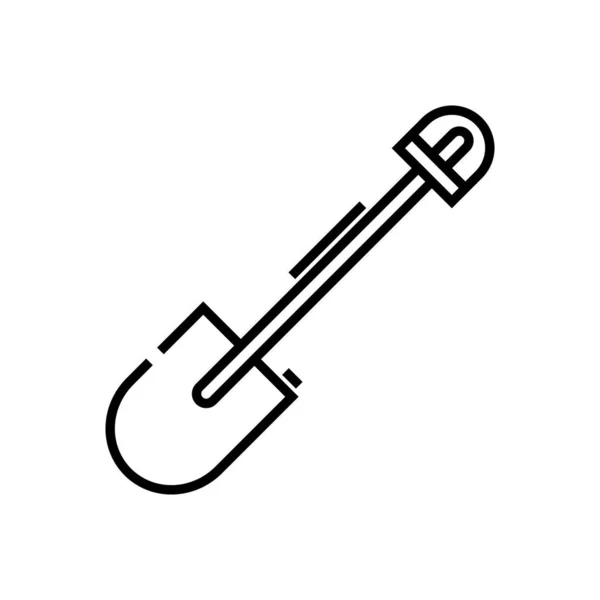 Shovel line icon, concept sign, outline vector illustration, linear symbol. — ストックベクタ