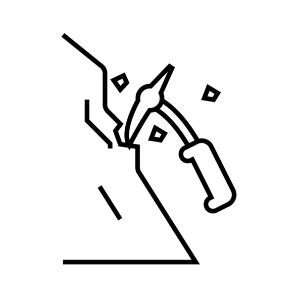 Rock climbing line icon, concept sign, outline vector illustration, linear symbol. — 스톡 벡터