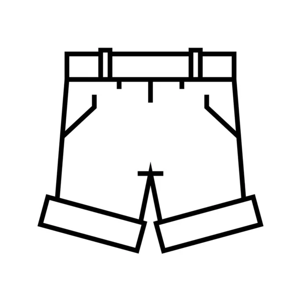 Icono de línea de pantalones cortos, signo de concepto, ilustración de vectores de contorno, símbolo lineal . — Vector de stock