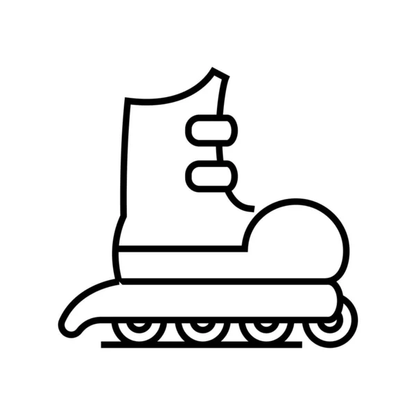 Icône de ligne de patinage à rouleaux, signe conceptuel, illustration vectorielle de contour, symbole linéaire . — Image vectorielle