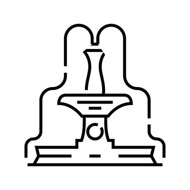 Rich fountain line icon, concept sign, outline vector illustration, linear symbol.