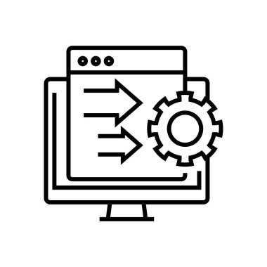 Settings screen line icon, concept sign, outline vector illustration, linear symbol.
