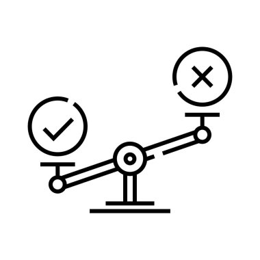 Scales line icon, concept sign, outline vector illustration, linear symbol.