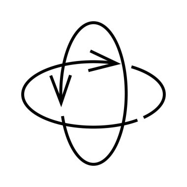 Rotation direction line icon, concept sign, outline vector illustration, linear symbol.